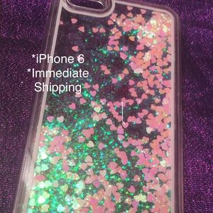 NEW Hearts & Glitter iPhone 6s Case Pink Sparkle!